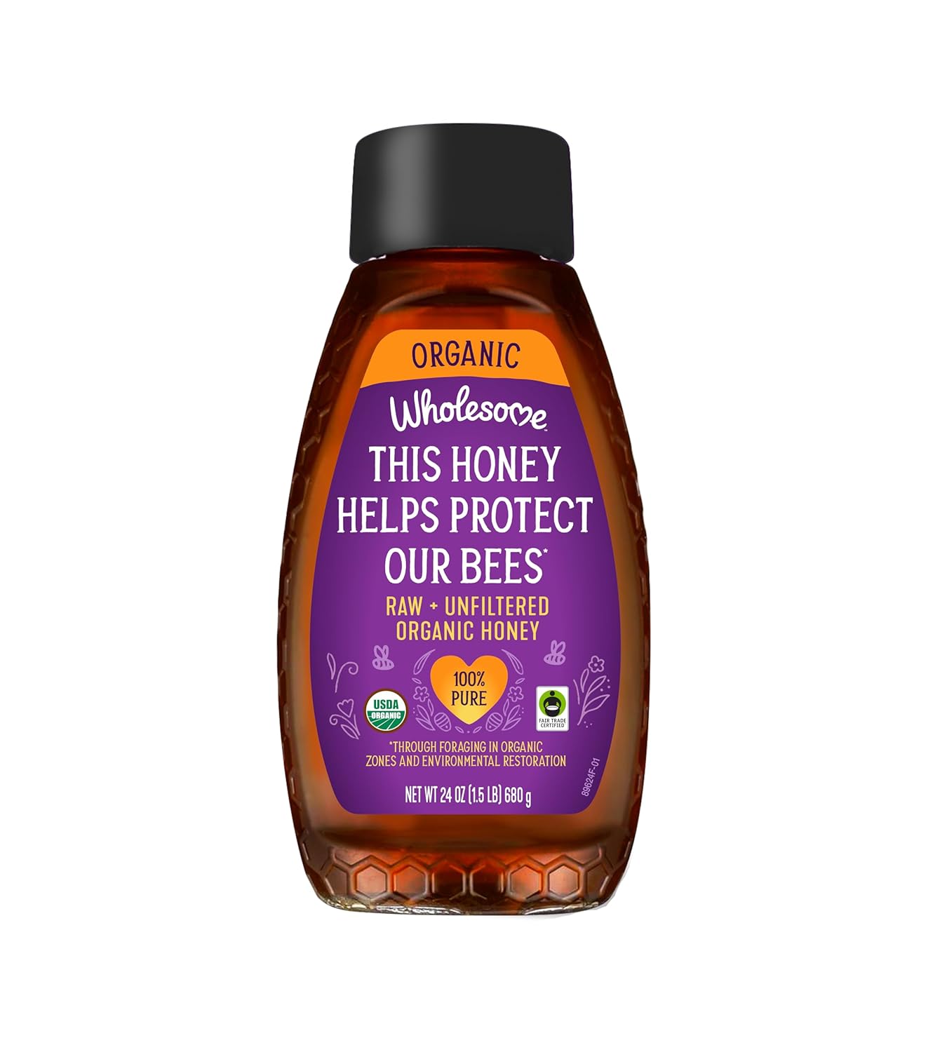 Wholesome-Sweeteners-24-Ounce-Organic-Raw-Unfiltered-Honey-Bottle,-1-Pure,-Fair-Trade-Non-Project-2093