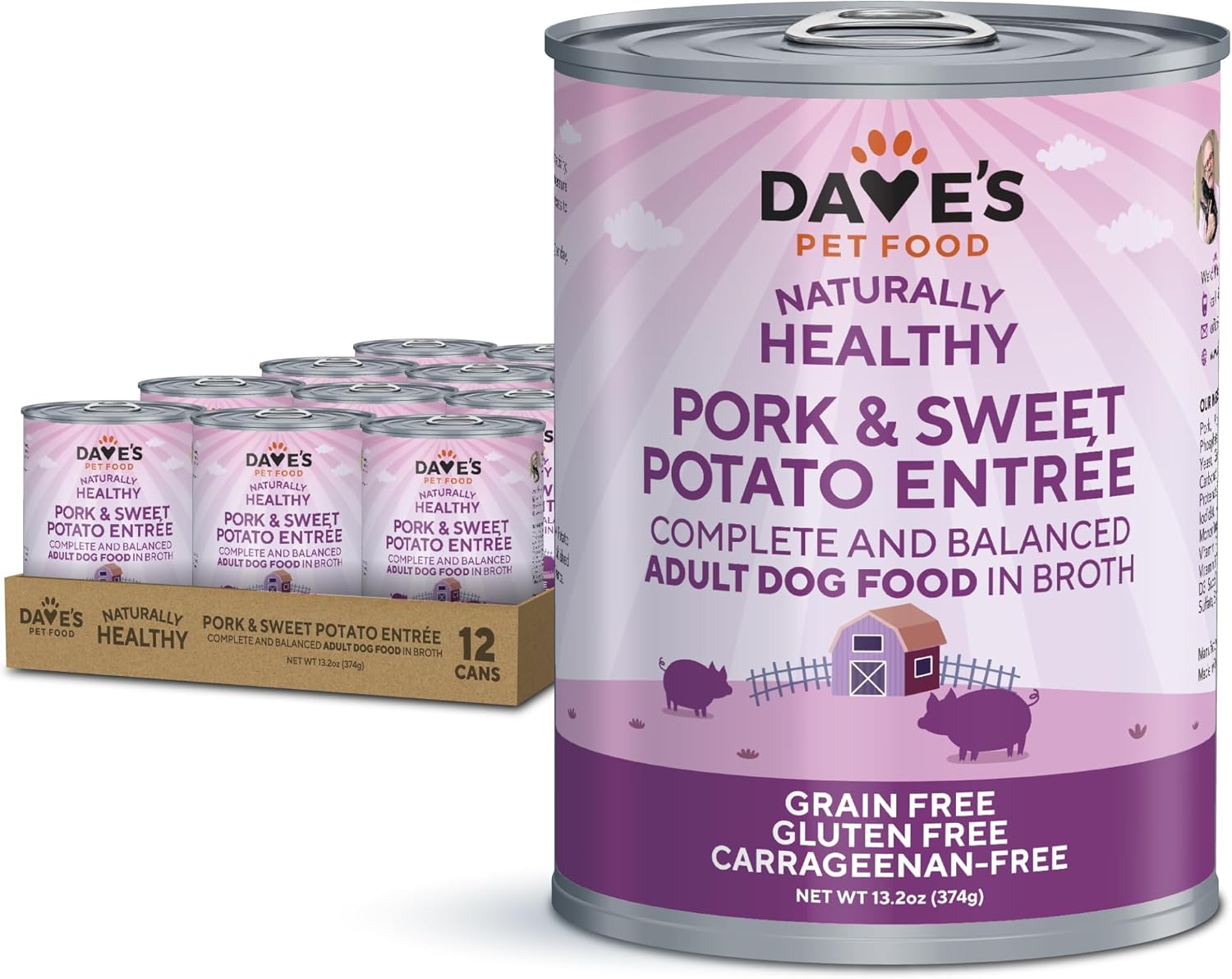 Dave’s-Dog-Food-Grain-Free-Dog-Food-Wet-(Pork-&-Sweet-Potato-in-1200