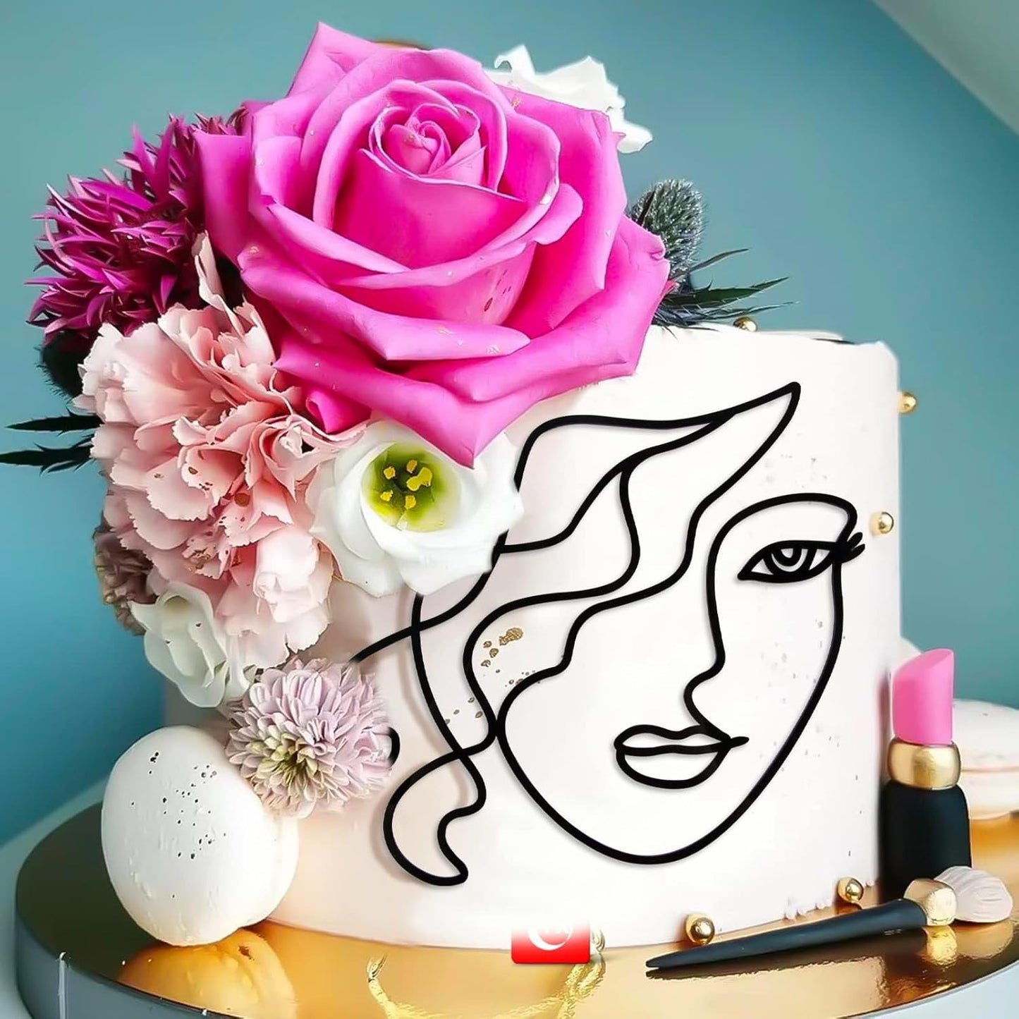 Minimalist-Art-Lady-Face-Cake-Topper-Black-75