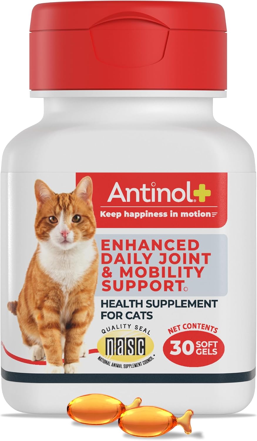 Antinol-Plus-Mobility-Hip-&-Joint-Supplement-for-Cats,-30-Soft-Gels-|-1408