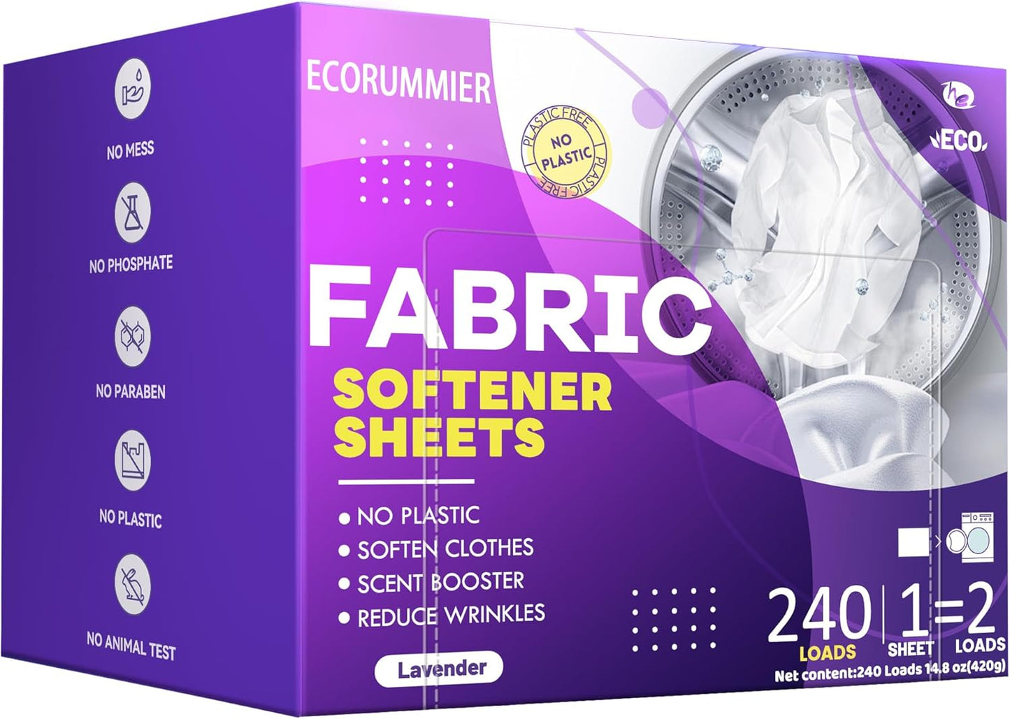 Fabric-Softener-Sheets,-240-LOADS,-Lavender-Scent-Booster,-Alternative-to-2485