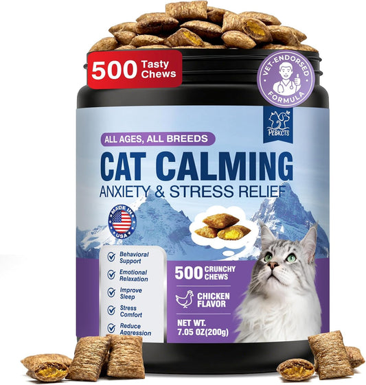 Calming-Treats-for-Cats,-500-Crunchy-Creamy-Calm-Chews-Relieve-Anxiety,-Stress-&-1349