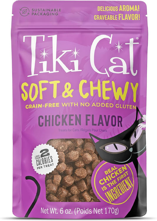 Tiki-Cat-Soft-&-Chewy-Treats,-Chicken-Flavor,-3-Calories-Per-Treat-with-Grain-Free-495
