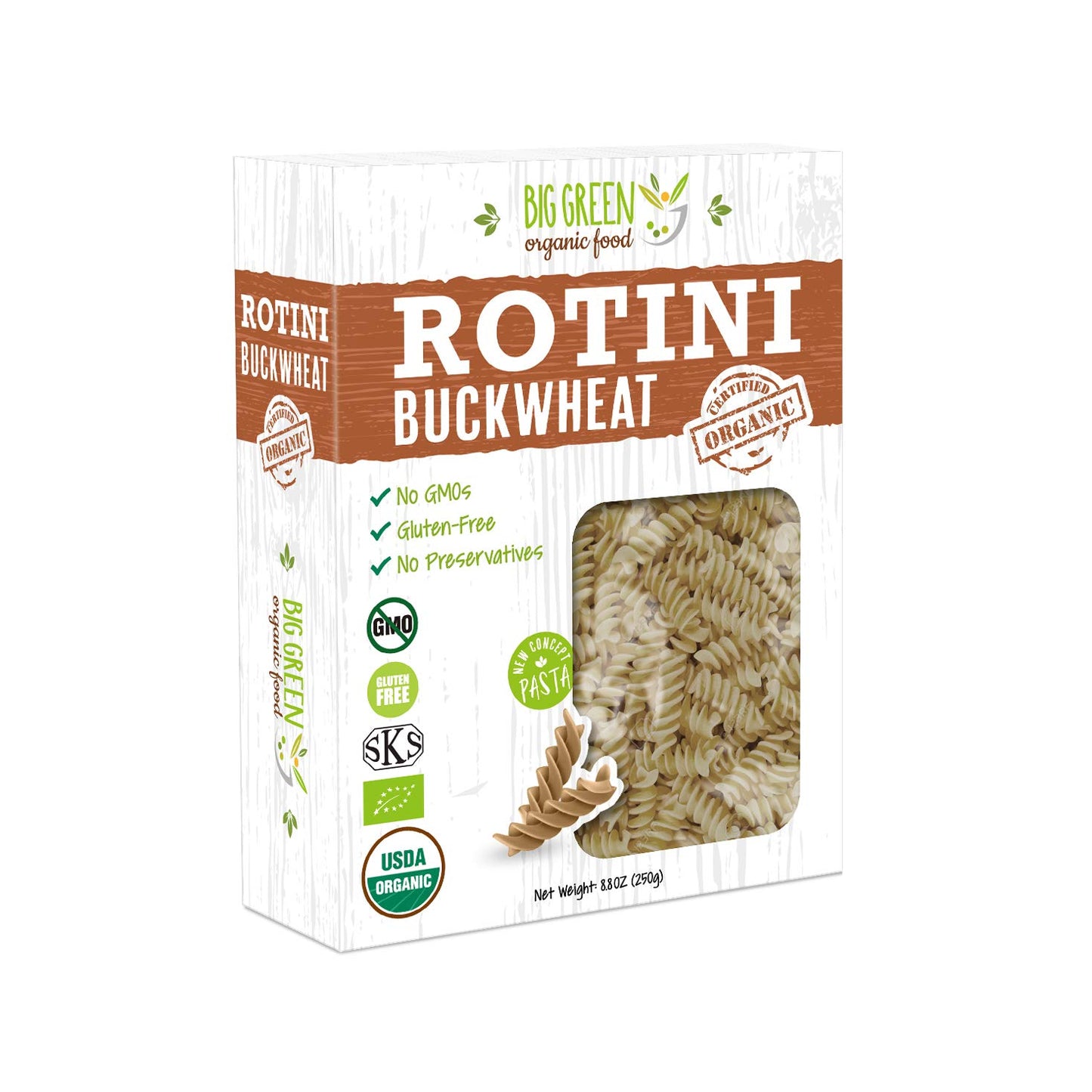 Big-Green-Organic-Food--Organic-Buckwheat-Rotini,-8.8oz,-1-Gluten-Free,-915