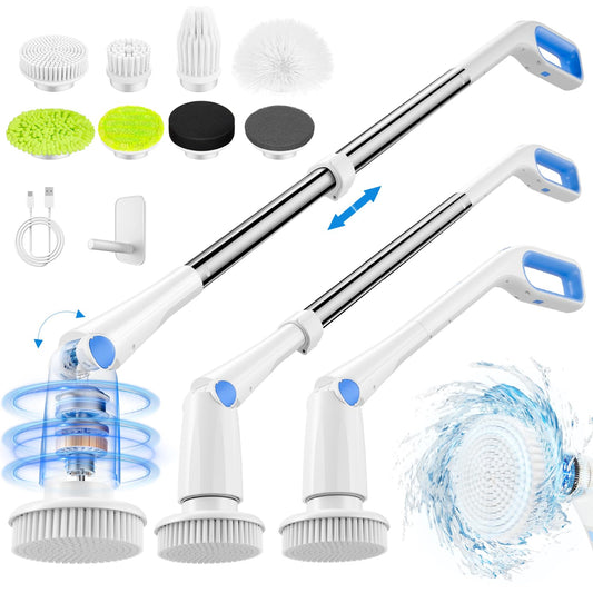 Electric-Spin-Scrubber,Cordless-Shower-Cleaning-Brush-with-7-Replaceable-Heads,Detachable-2180