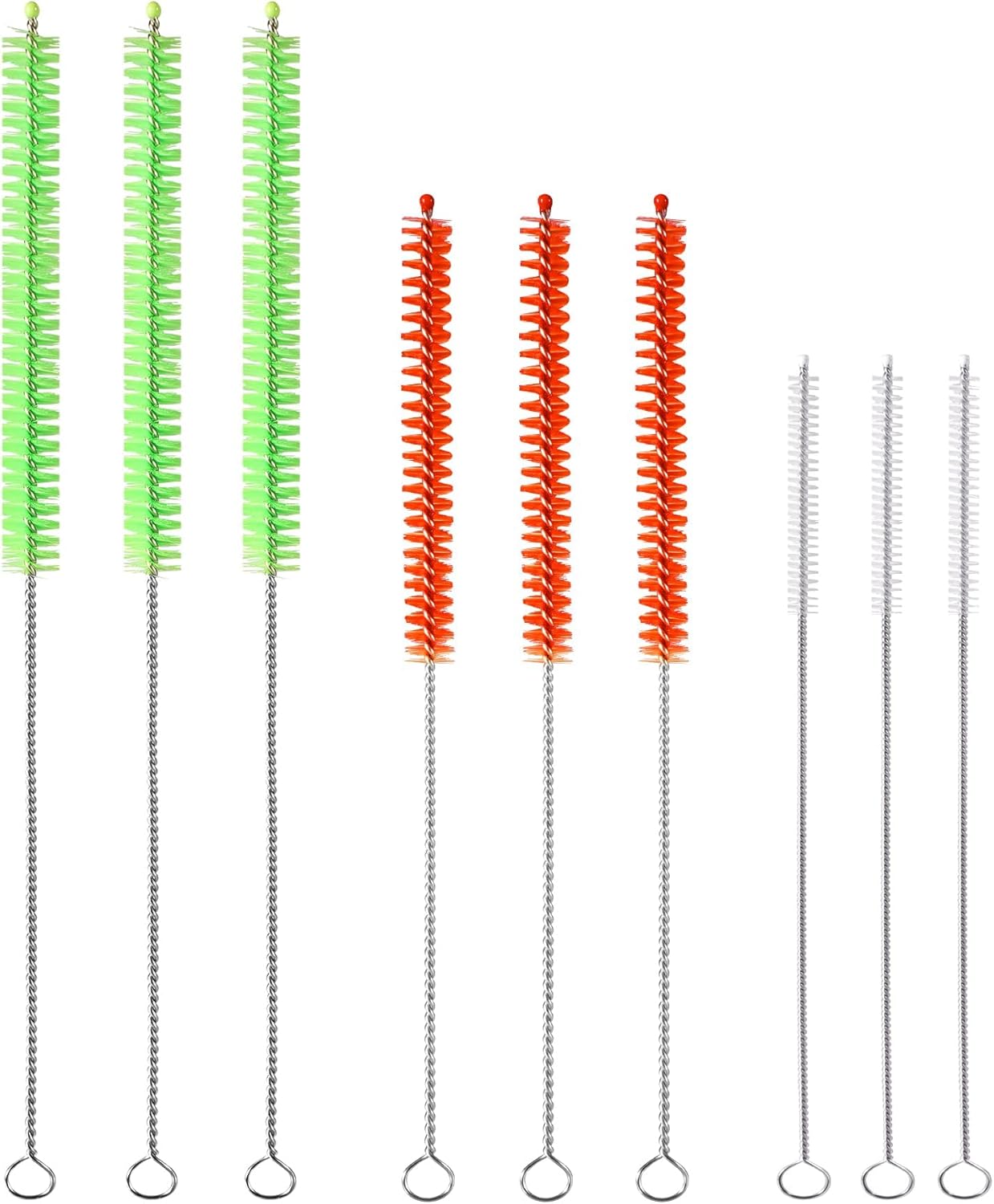 9PCS-Reusable-Long-Colored-Straw-Cleaner-Brush-Set-12"-Bendable,Capable-of-Cleaning-Various-Metal,-Silicone,-974