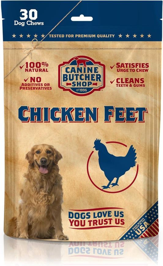 Chicken-Feet-Dog-Treats,-Raised-&-Made-in-USA-(30-Pack),-Dehydrated-Feet,-2589