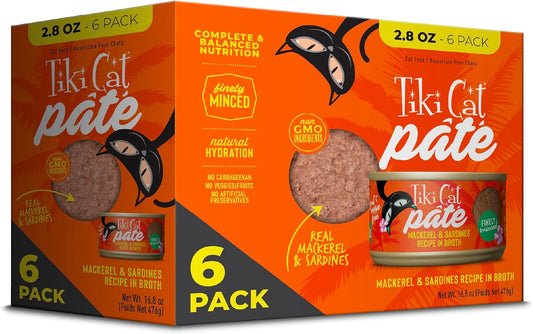 Tiki-Cat-Grill-Pate-Sardine-&-Mackerel,-2.8-oz.-Can-(6-Count)--524