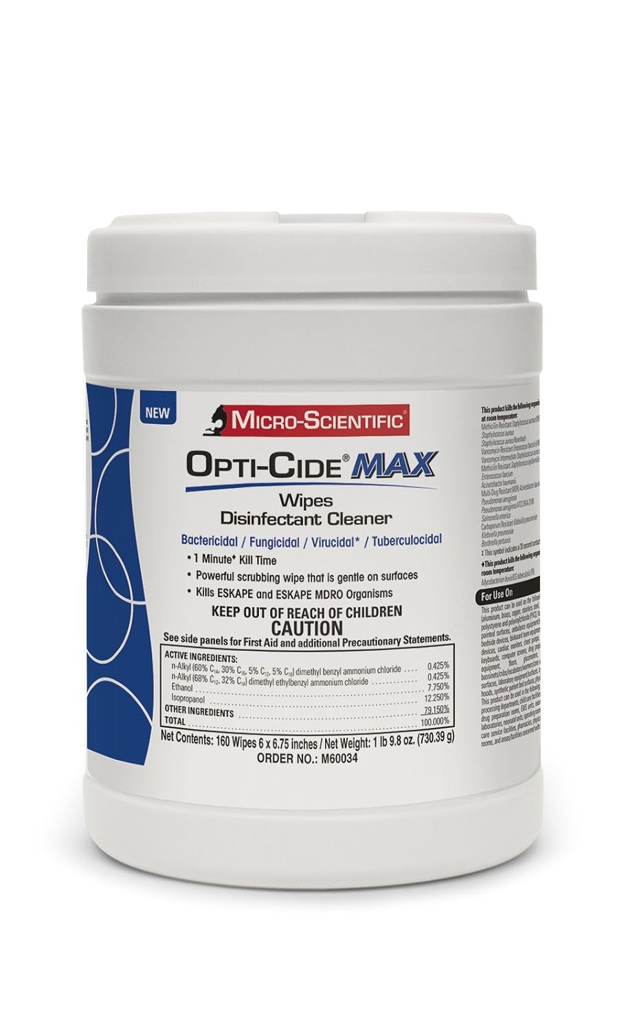 Micro-Scientific---M60034-Wipes-Disinfectant-Cleaner-160-Wipes-Professional-Disposables-3076