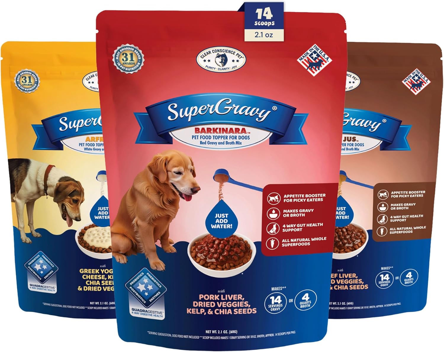 CLEAR-CONSCIENCE-PET®-Original-Trio--14-Scoop-Bags-SuperGravy®-Natural-Dog-Food-Gravy-Topper,-376