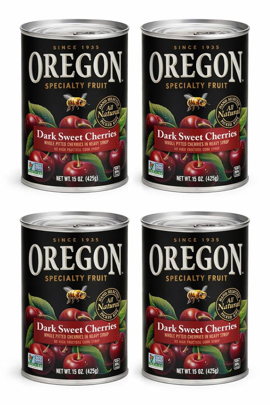 Oregon-Canned-Pitted-Dark-Sweet-Cherries-in-Heavy-Syrup,-Pack-of-4,-3.75-14