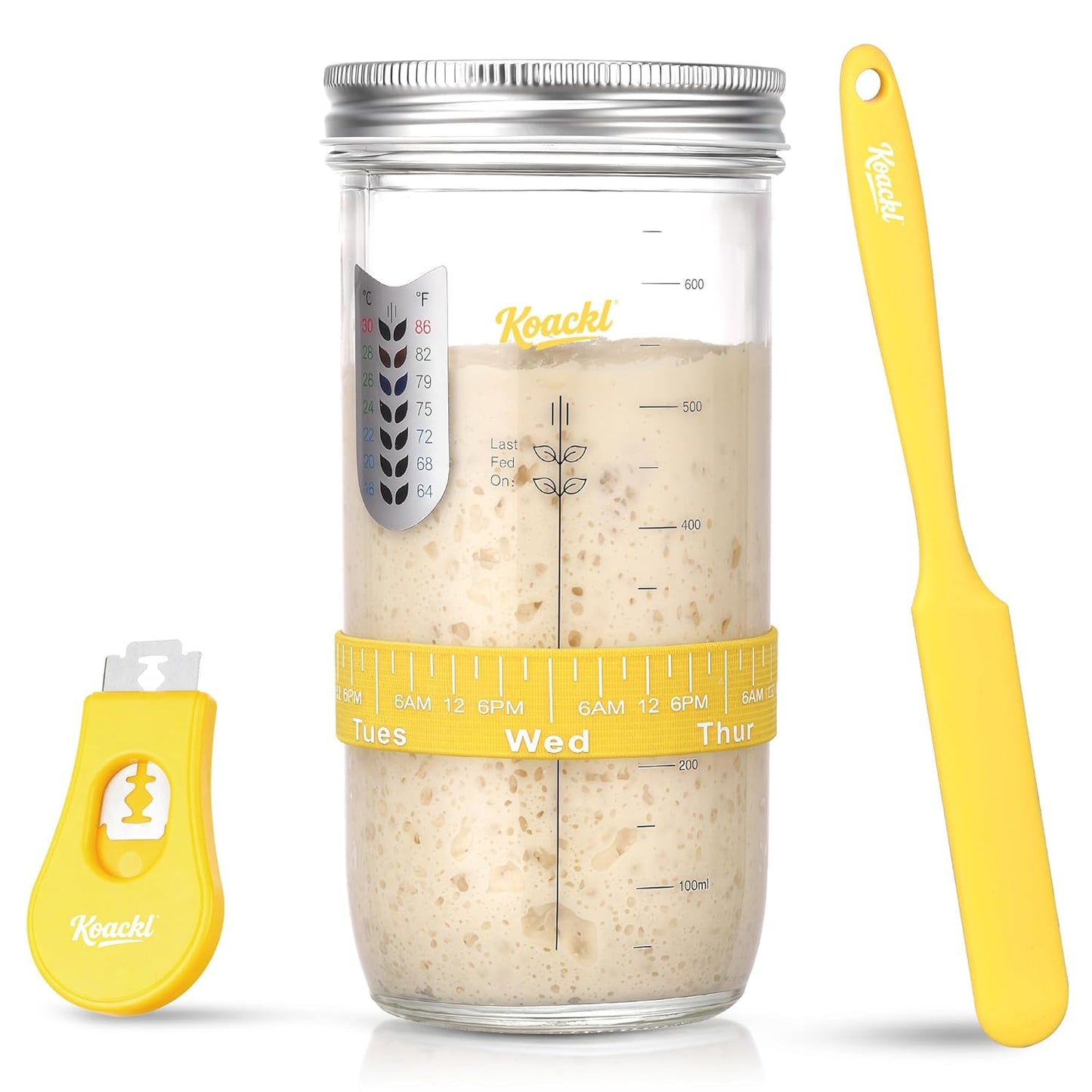 Koackl-Sourdough-Starter-Kit,-24oz-Sourdough-Starter-Jar-with-Magnetic-Bread-Lame,-Long-Cloth-943
