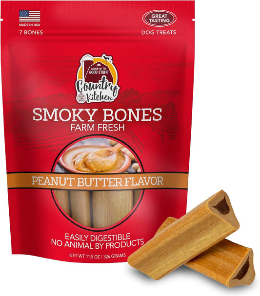 Country-Kitchen-Smoky-Bones-Peanut-Butter-Flavored-Dog-Treats,-Long-Lasting,-to-448