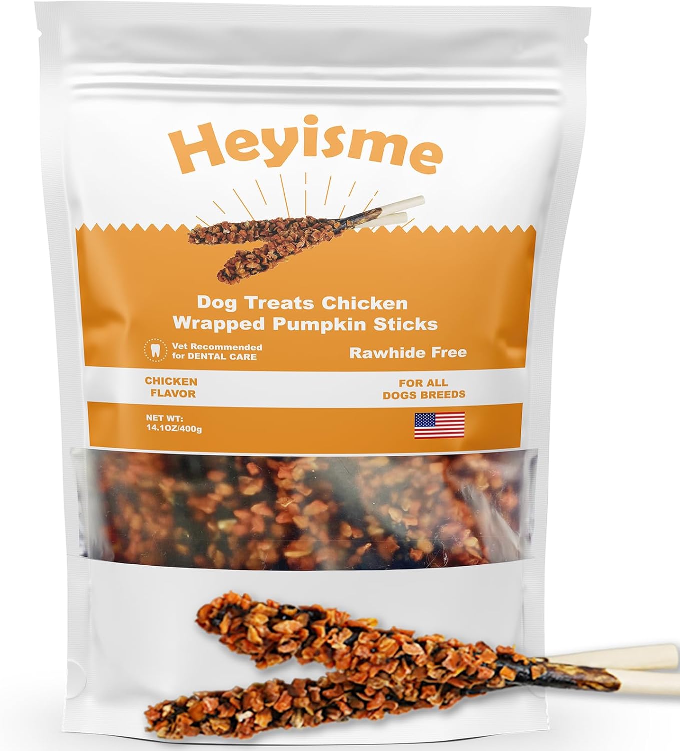 Chicken-Wrapped-Sticks-Pumpkin-Dog-Treats,-14.1oz-Rawhide-523