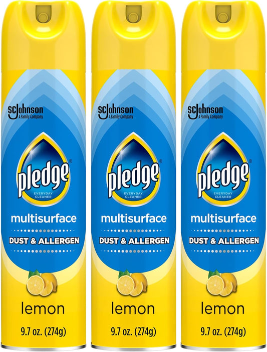Pledge-Dust-&-Allergen-Multisurface-Cleaner,-Aerosol-Spray,-Lemon-Scent,-9.7oz-(Pack-of-3)---1454