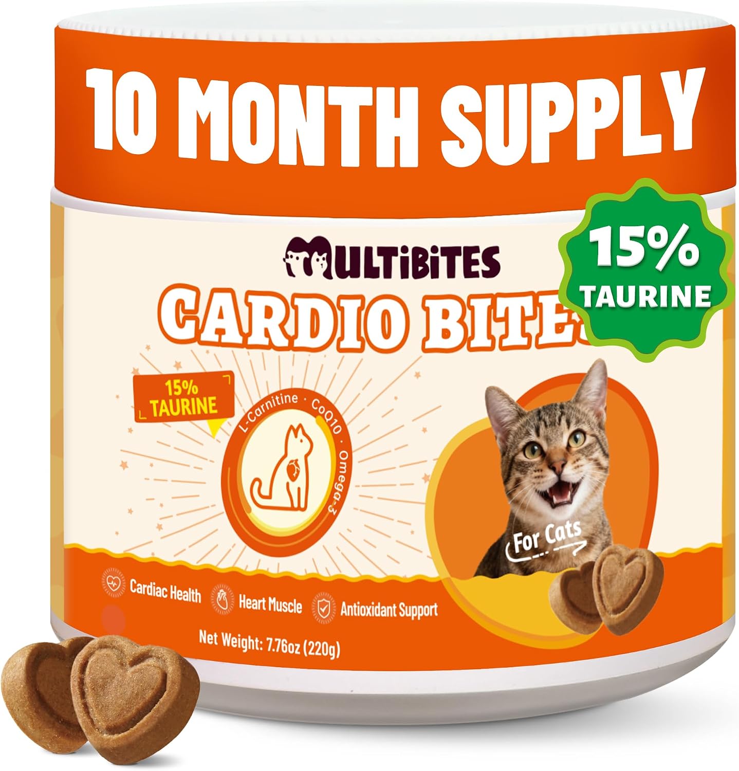 Cat-Cardio-Bites---Taurine-for-Cats-CoQ10,-L-Carnitine-&-Fish-Oil,-7.76-500