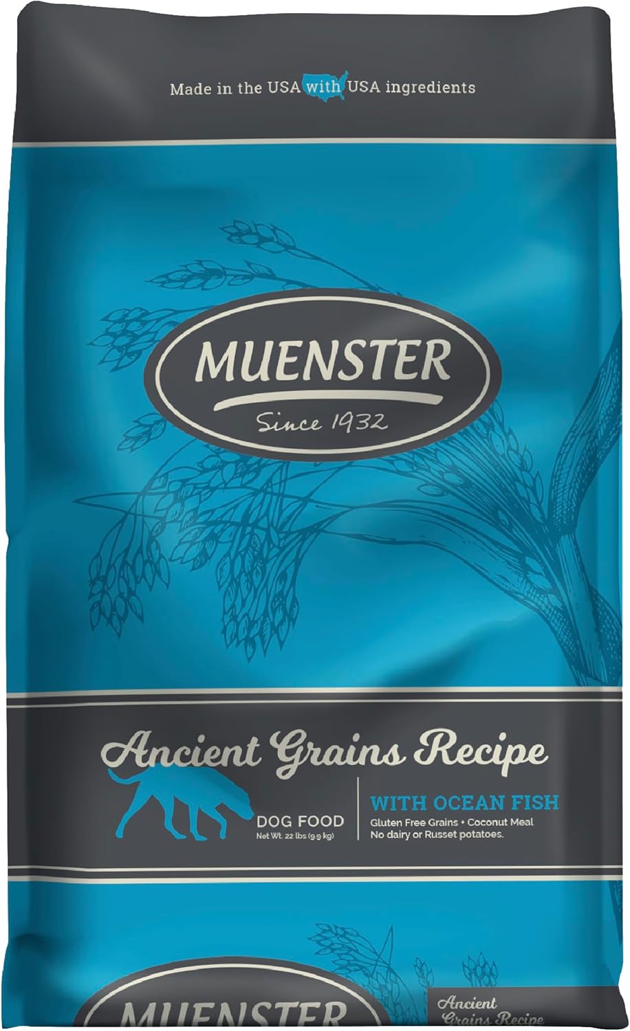 Muenster-Ancient-Grains-Ocean-Fish-Dry-Dog-Food,-22lb---Gluten-Free,-High-Protein,-1377