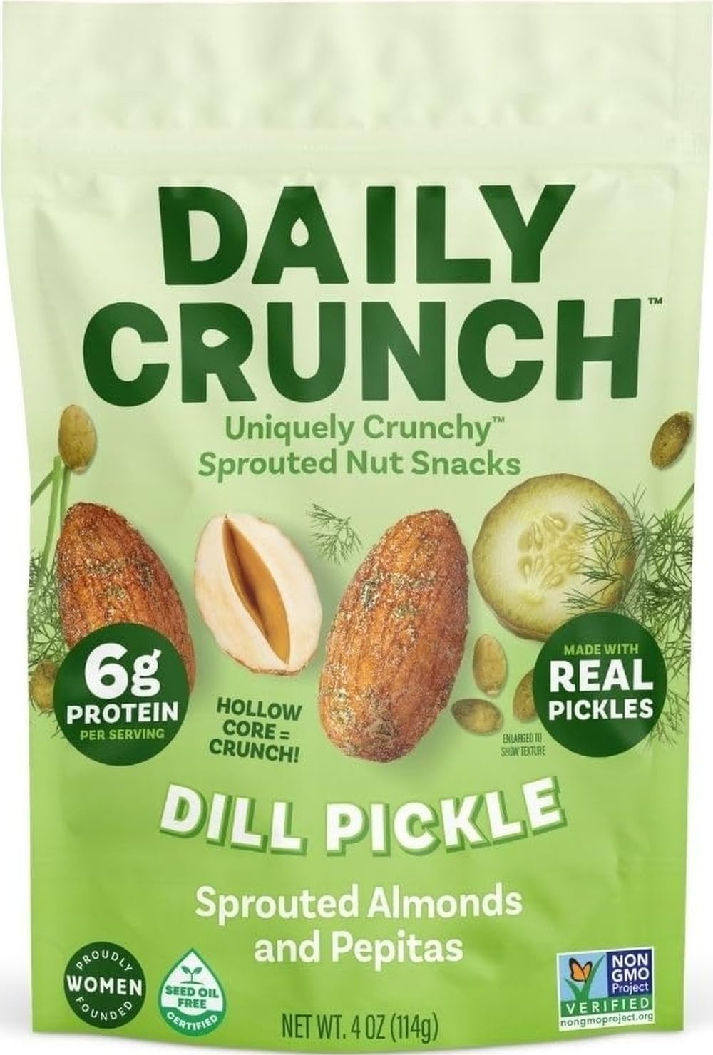 Daily-Crunch,-Almonds-Pepitas-Sprouted-Dill-Pickle,-4-Ounce--------112
