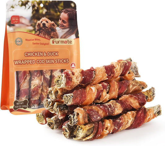 Dog-Treats,-Chicken-Duck-Wrapped-Cod-Skin-Sticks-for-Dogs,-Healthy-Dog-445