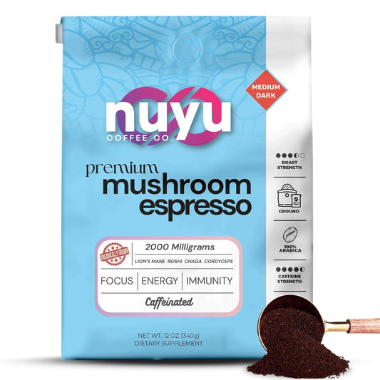 Nuyu-Premium-Mushroom-Coffee,-12-oz,-Fine-Espresso-Ground-1-Arabica,-2000mg-Functional-505