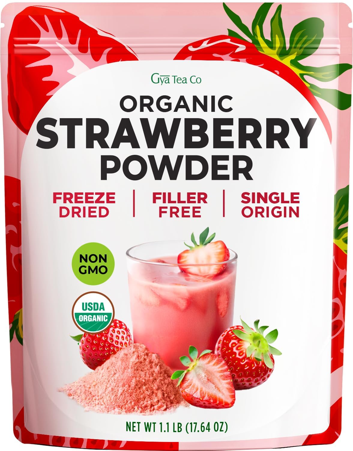 Gya-Tea-Co-Organic-Freeze-Dried-Strawberry-Powder-1.1-lb-(17.64-oz)-No-Added,-1964