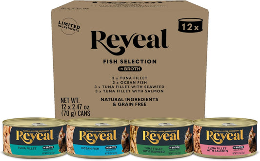 Reveal-Natural-Wet-Canned-Cat-Food,-4-Flavor-Variety-Pack,-Limited-Ingredient,-Free,-Protein-No53