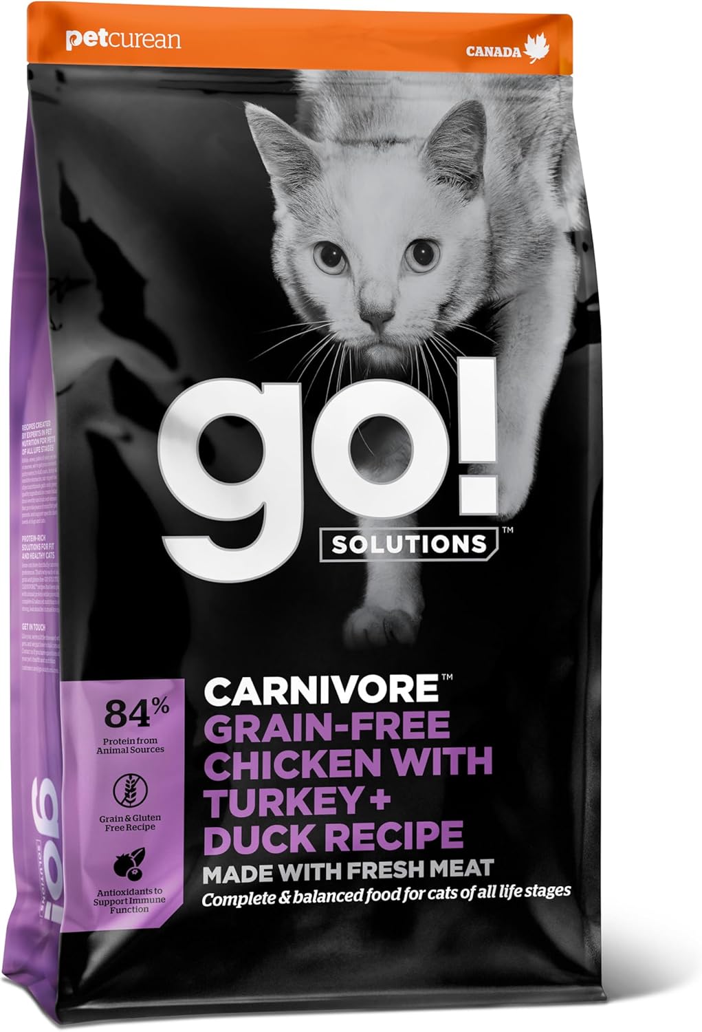 Go!-Solutions-Carnivore-Chicken,-Turkey-+-Duck-Grain-Free-Dry-Cat-Food,-Highest-Protein-Made-Real1081