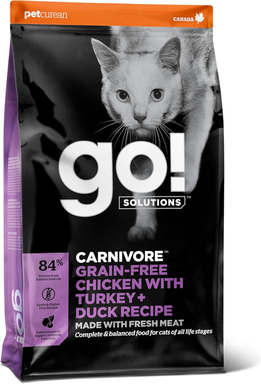 Go!-Solutions-Carnivore-Chicken,-Turkey-+-Duck-Grain-Free-Dry-Cat-Food,-Highest-Protein-Made-Real1081