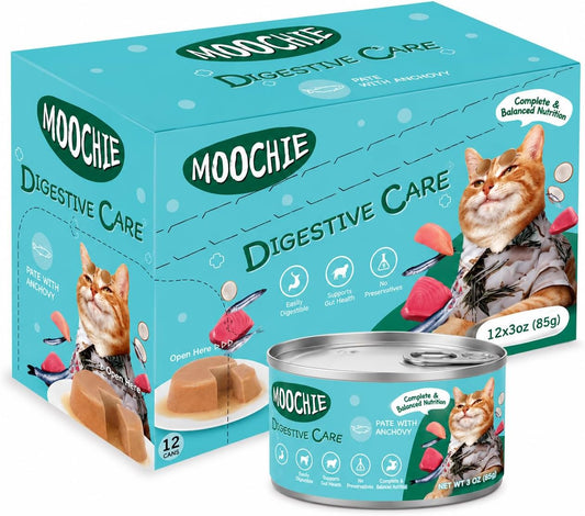 MOOCHIE-Sensitive-Stomach-Wet-Cat-Food,-12x3oz-|-Digestive-Care-Formula---1051
