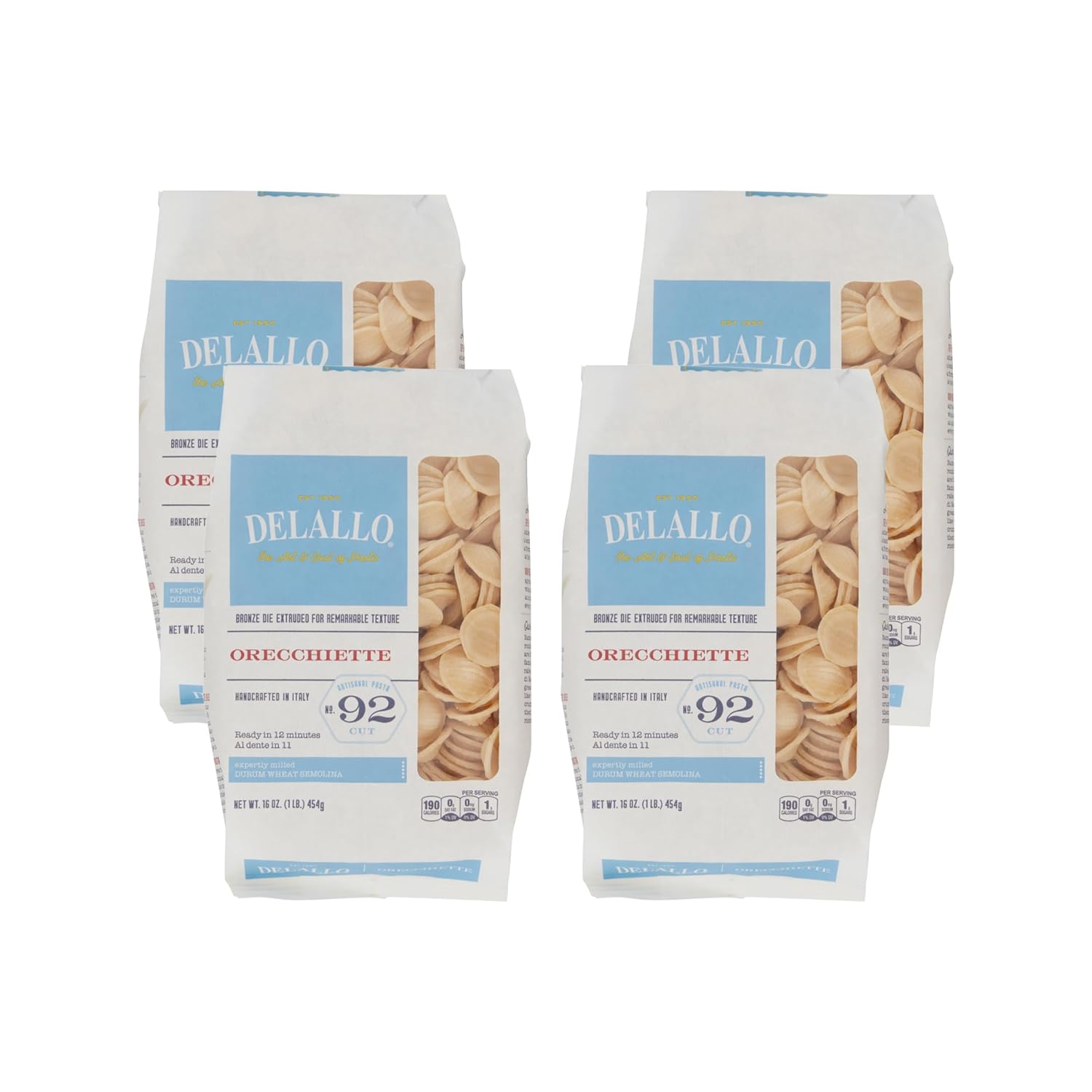 DeLallo-Orecchiette-Pasta,-1-Pound-Bag,-4-Pack,-573