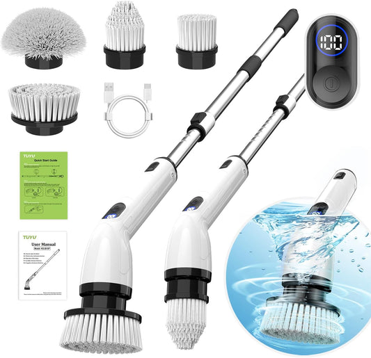TUYU-Limpiador-eléctrico-giratorio,-limpiador-de-baño-impermeable-IPX7,-con-5700