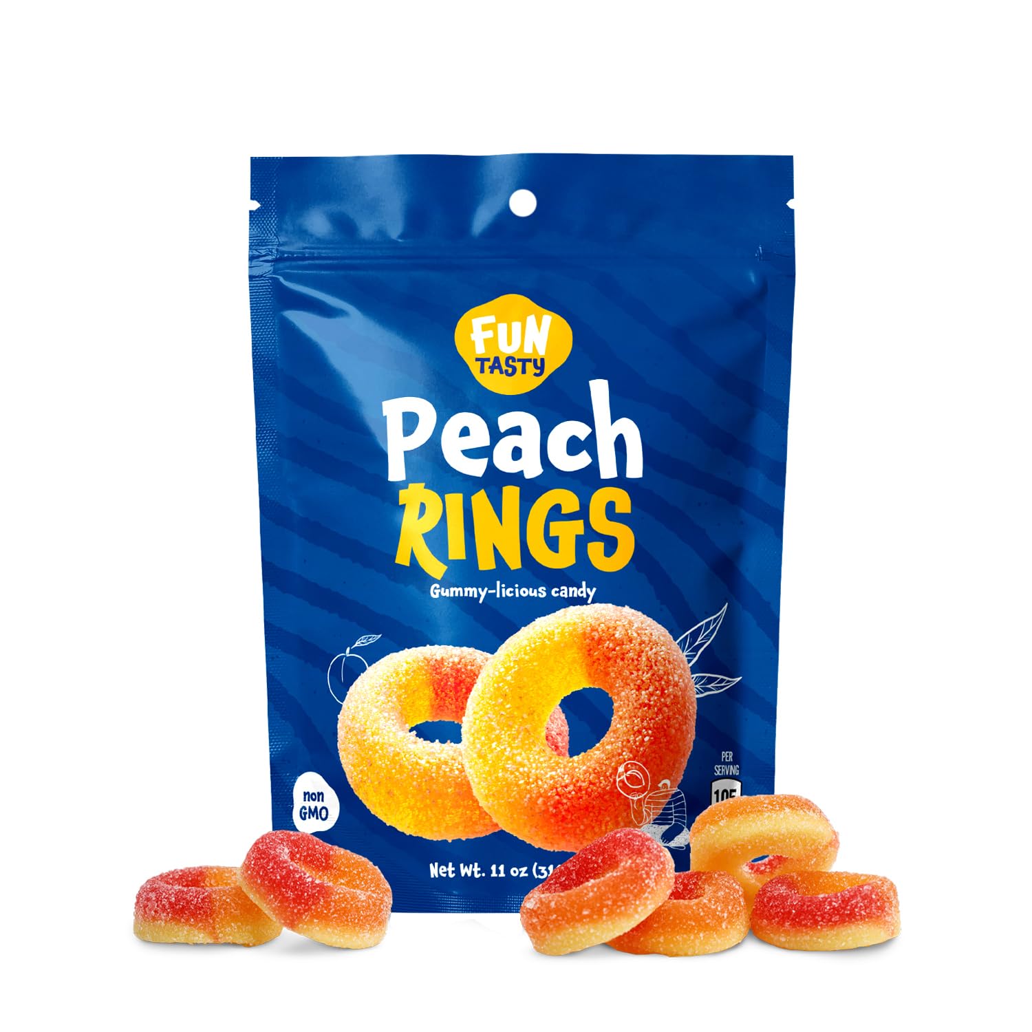 Funtasty-Peach-Rings-Gummy-Candy,-11-Ounce-Bag---517