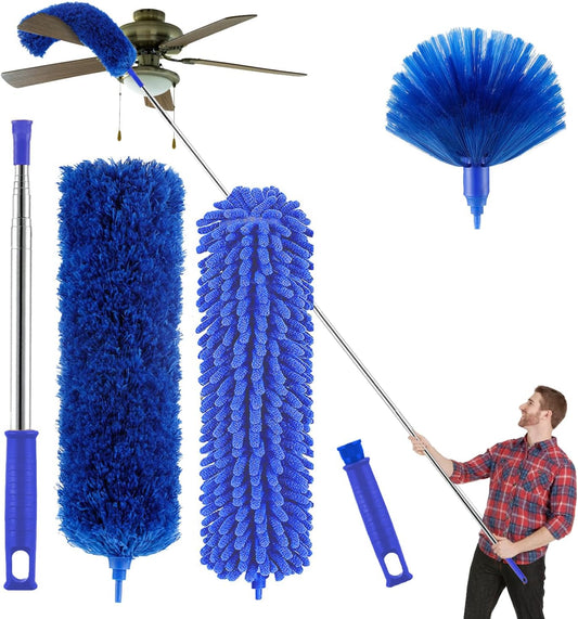 Microfibre-Duster-with-100"-Telescopic-Extension-Pole-Kit-for-High-5307