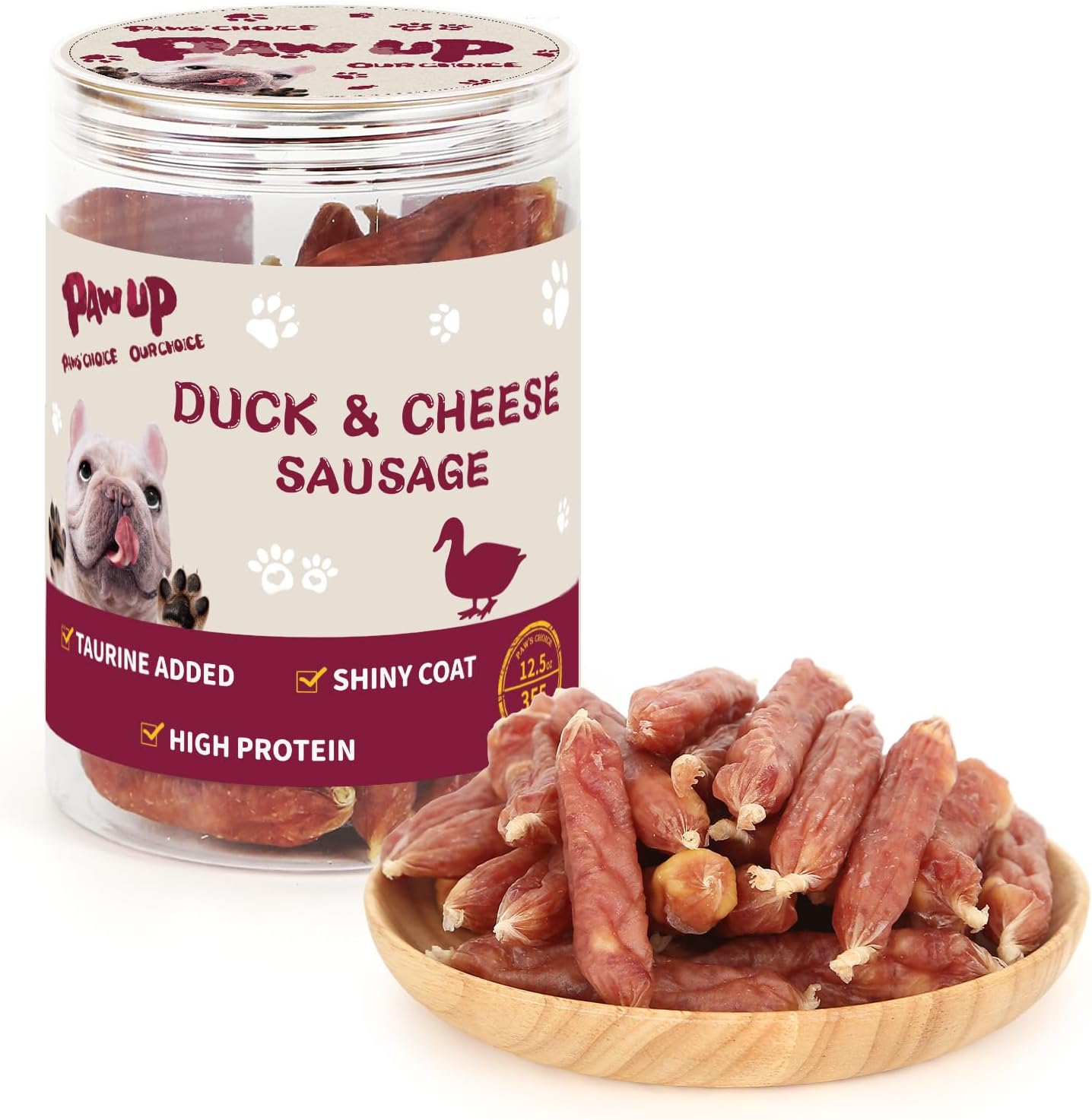 PAWUP-Duck-Dog-Treats,-Duck-Sausage-with-Cheese,-Taurine-Added,-Rawhide-Soft-1625