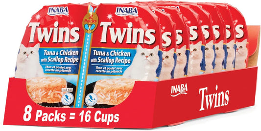 INABA-Twins-for-Cats,-Shredded-Chicken-&-Broth-Gelée-Side-Dish/Topper-Cups-with-1602