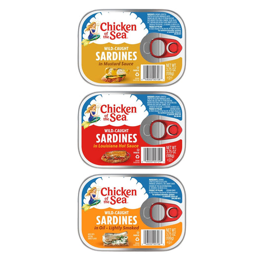 Chicken-of-the-Sea-Wild-Caught-Sardinas,-paquete-variado-de-3-sabores,-de-1280