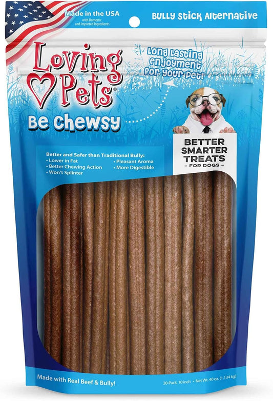 Loving-Pets-Be-Chewsy-Dog-Treat-20-Pack-10"-Bully-Stick-Chews-514