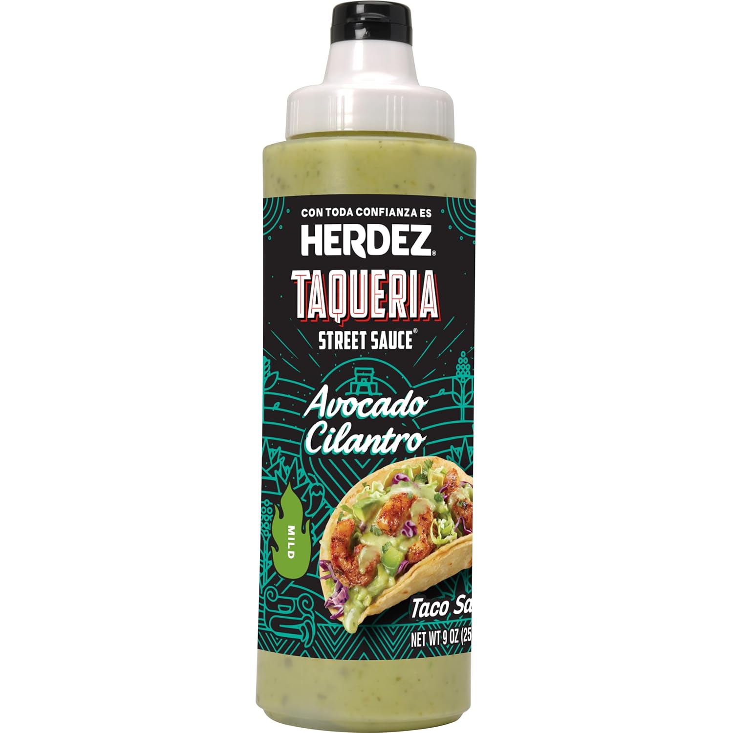 HERDEZ-TAQUERIA-STREET-SAUCE-Avocado-Cilantro-(Pack-of-8)-9-oz-Squeeze-654