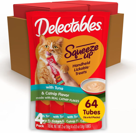 Delectables-Squeeze-Up-Tuna-with-Catnip-Creamy-Squeezable-Puree,-Lickable-Wet-Cat-Treats,-Grain-407