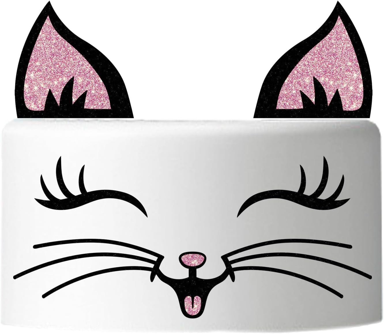 Cat-cake-decoration,-including-cat-ears,-eyes,-2118