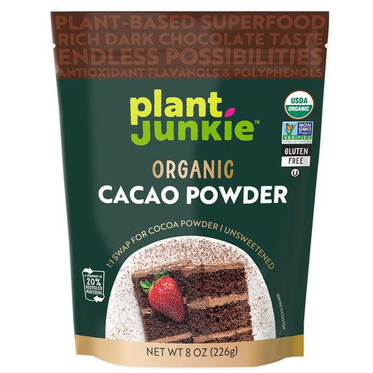Plant-Junkie-Organic-Cacao-Powder,-8-oz---Unsweetened,-Rich-Dark-Chocolate-Certified-GMO,-2257