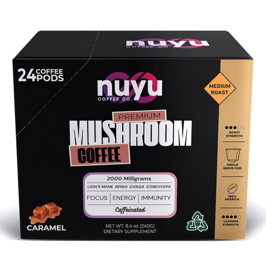 Nuyu-Mushroom-Coffee-Pods,-K-Cups,-1-Medium-Roast-Arabica-Coffee-with-Lion's-Mane,-1448