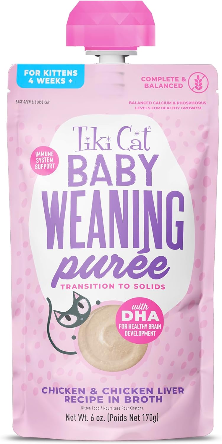 Tiki-Cat-Baby-Weaning-Puree-Wet-Cat-Food,-Chicken,-6-oz.-Pouch-Count)--701