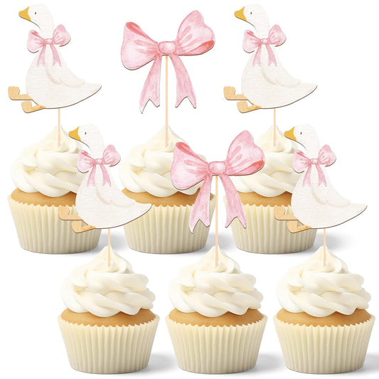 AceOrbit-36-Pcs-Silly-Goose-Cupcake-Toppers-Two-Silly-Goose-Birthday-Decorations-Supplies-Cake-1138