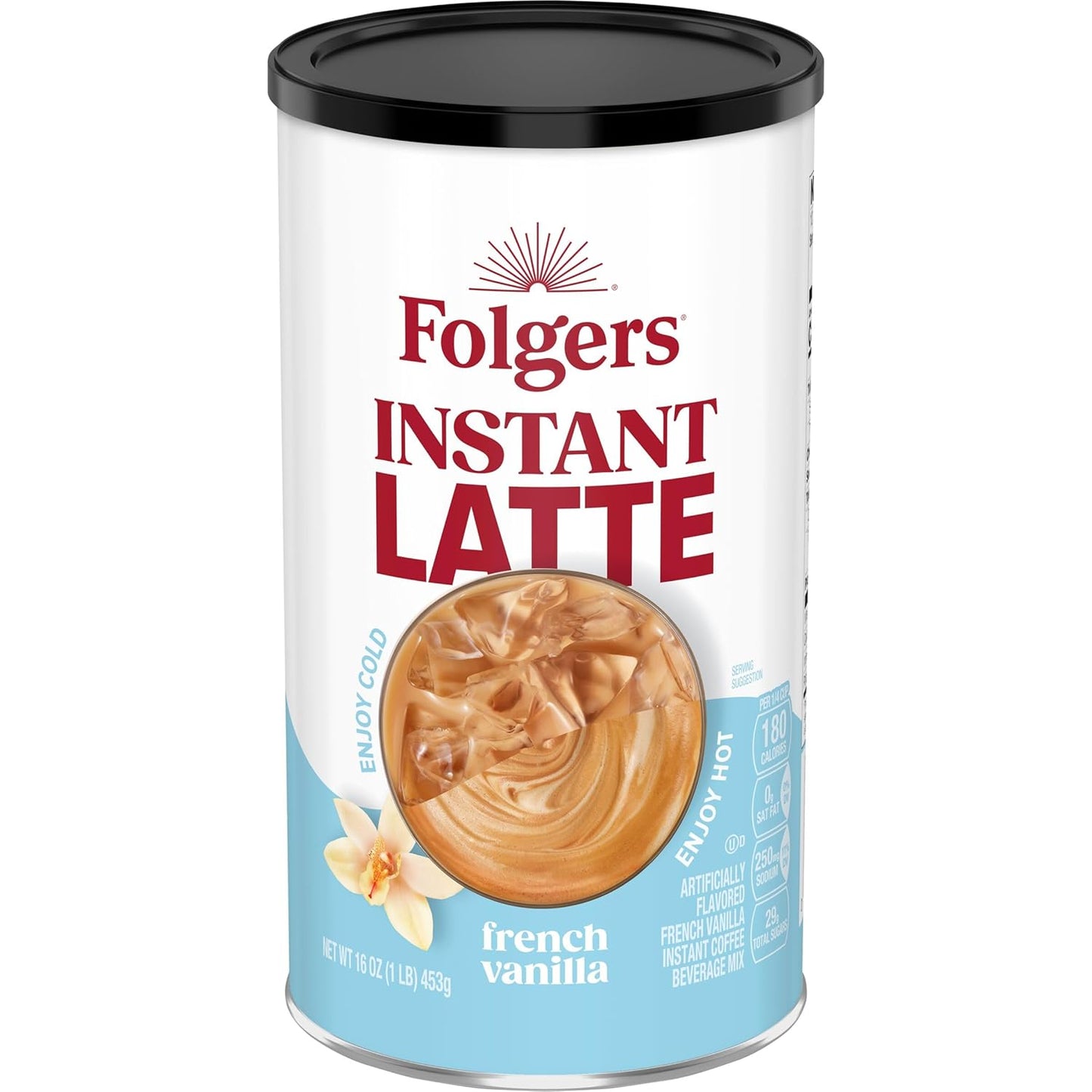 Folgers-Latte-instantáneo-con-sabor-a-vainilla-francesa,-16-onzas----810
