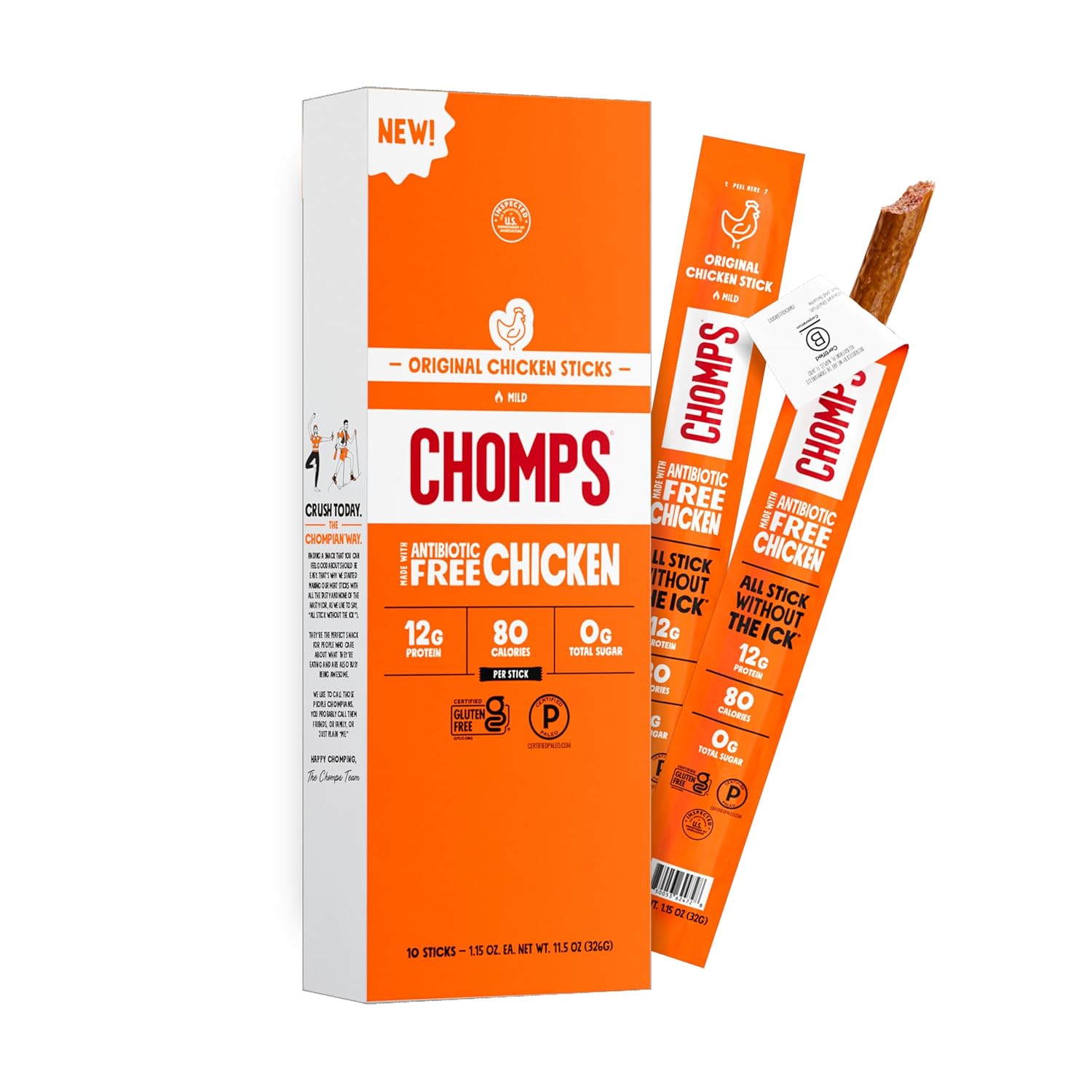 Chomps-Original-Chicken,-Antibiotic-Free,-10ct,-Protein-Snack-Stick-|-Keto,--Paleo,-Gluten-Free-Stick,-1981