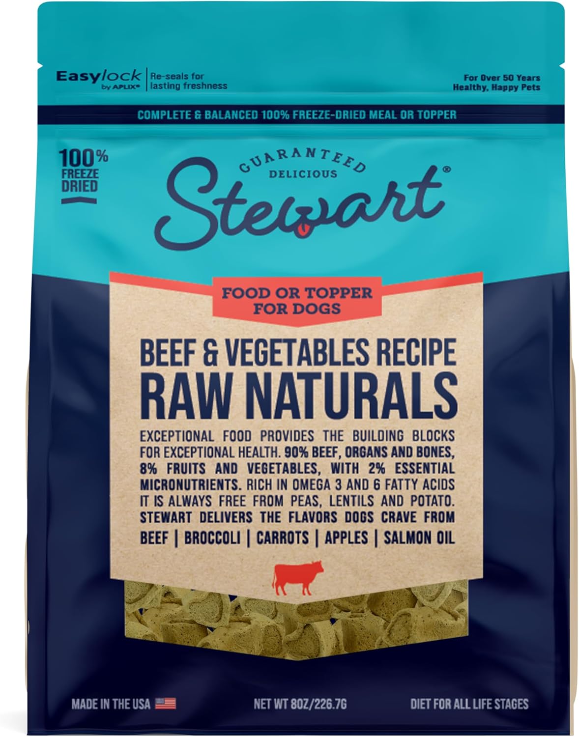 Stewart-Raw-Naturals-Freeze-Dried-Raw-Dog-Food-or-Meal-Topper,-Beef-&-1131