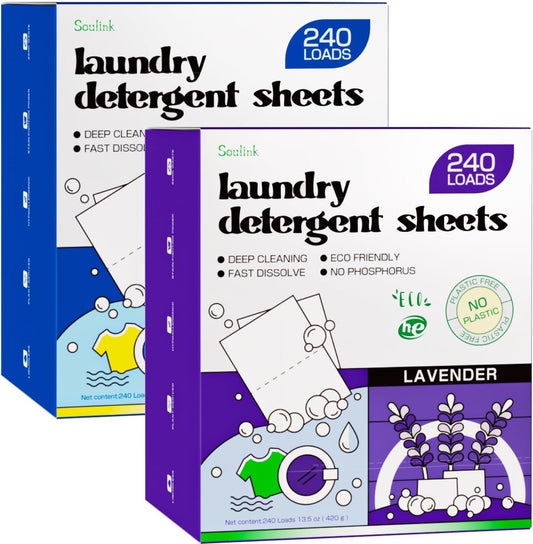 Soulink-Laundry-Detergent-Sheets,-480-Loads-(2-Pack)-Bundle,-Lavender-19