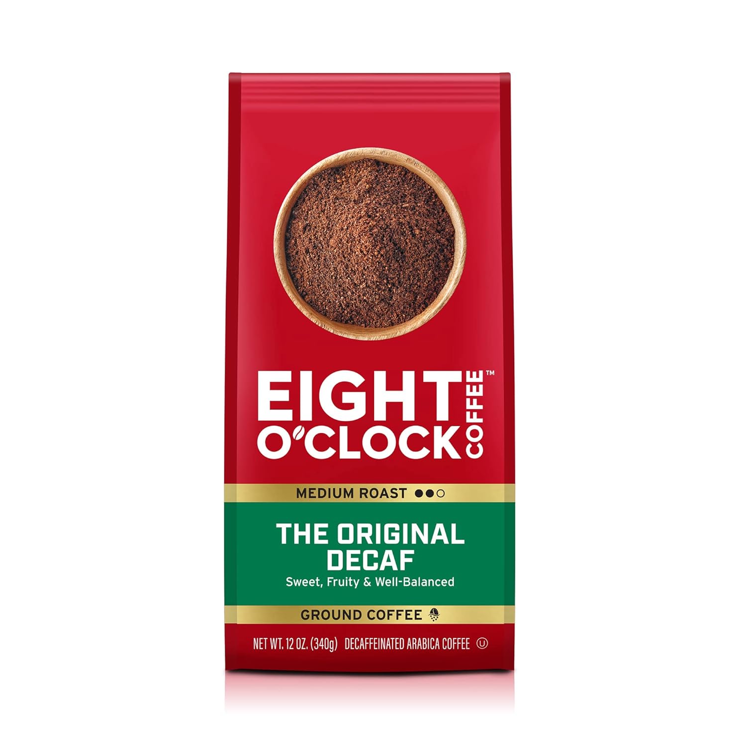 Eight-O'Clock-Coffee-The-Original-Decaf,-tostado-medio,-café-molido,-12-(paquete667