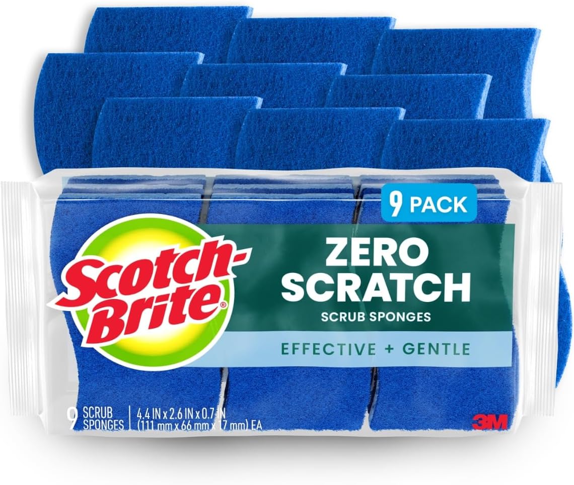 Scotch-Brite-Zero-Scratch-Scrub-Sponge,-9-Kitchen-Sponges-for-Cleaning-Around-the-Home,-Bathroom-&-2093